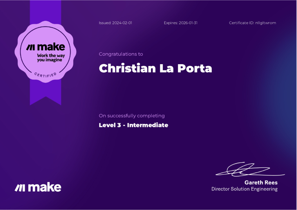 Certificazione Make livello 3